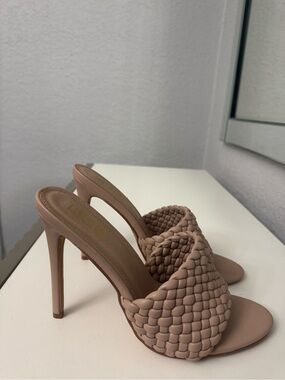 EGO Blush Woven High Heel Slide Sandals